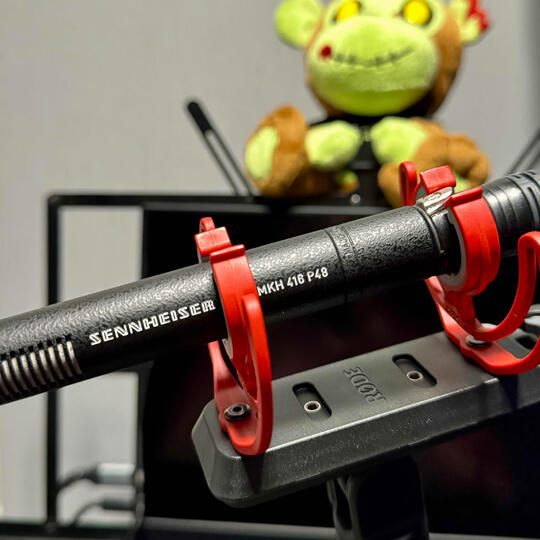 Josh Smith's Professional Sennheiser MKH 416 Voiceover Microphone Sennheiser MKH 416 condenser microphone used by professional voice actor Josh Smith in his recording studio.